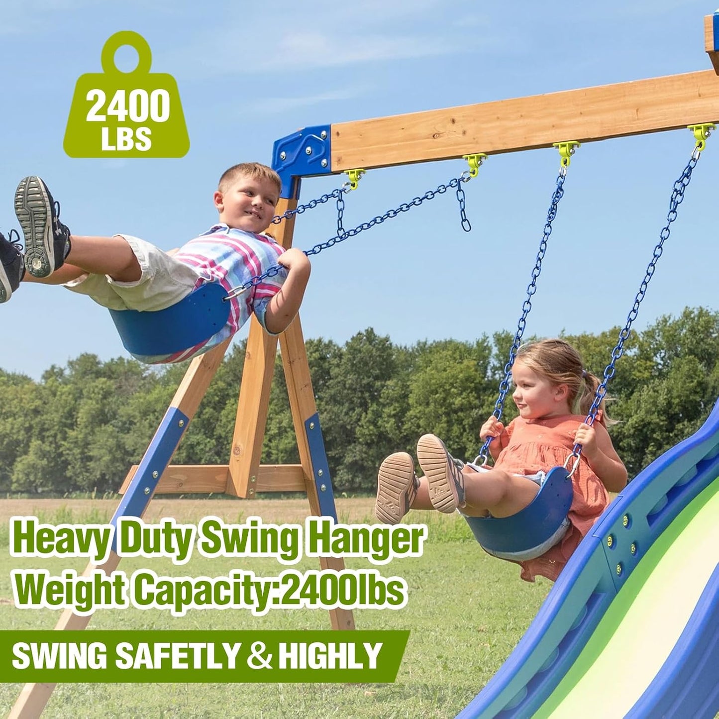 Heavy Duty Swing Hangers, Porch Swing Hanging Kit with Bearing Outdoor Playground Tree Indoor Ceiling Mount Hardware Brackets with Snap Hooks for Yoga Hammock Punching Bag Accessories 8PCS Yellow