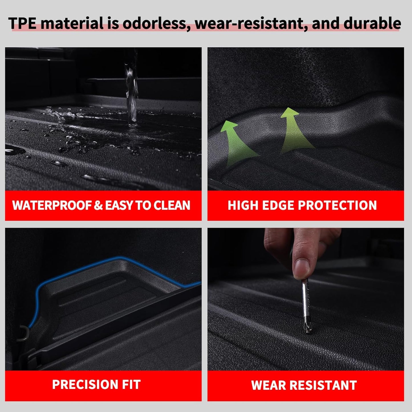 Large Cargo Liners Custom Fit 2024 2025 for Mazda CX90 CX 90 TPE All Weather Trunk Mat Accessories, Waterproof Rear Cargo Mat Easy to Clean for 2024 Mazda CX-90-Black