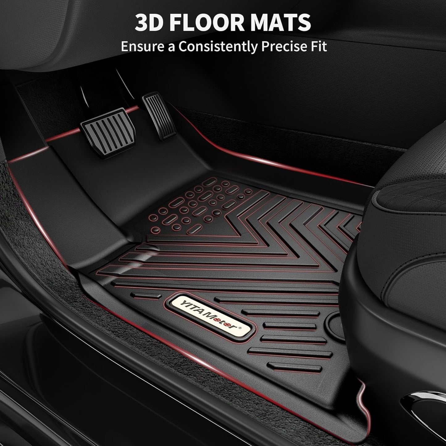 YITAMOTOR Upgraded Floor Mats Compatible with Jeep Grand Cherokee 2016-2021/ WK 2022 / Dodge Durango 2016-2024 All Weather Floor Liners, TPE Anti-Slip Waterproof Floor Mats, Car Interior Accessories