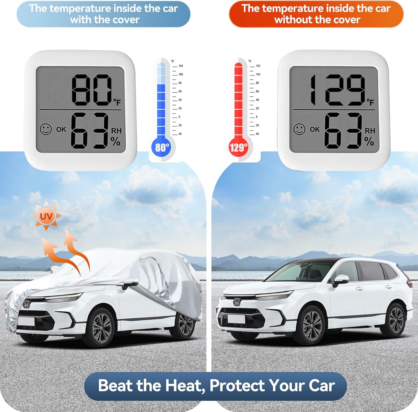 Waterproof SUV Car Cover Fit for Lexus RX350/350H/RX450H/RX500H/RX300/330 2003-2025,Waterproof Full Car Cover for Automobiles All Weather UV Rain Snow Protection with Door Zipper