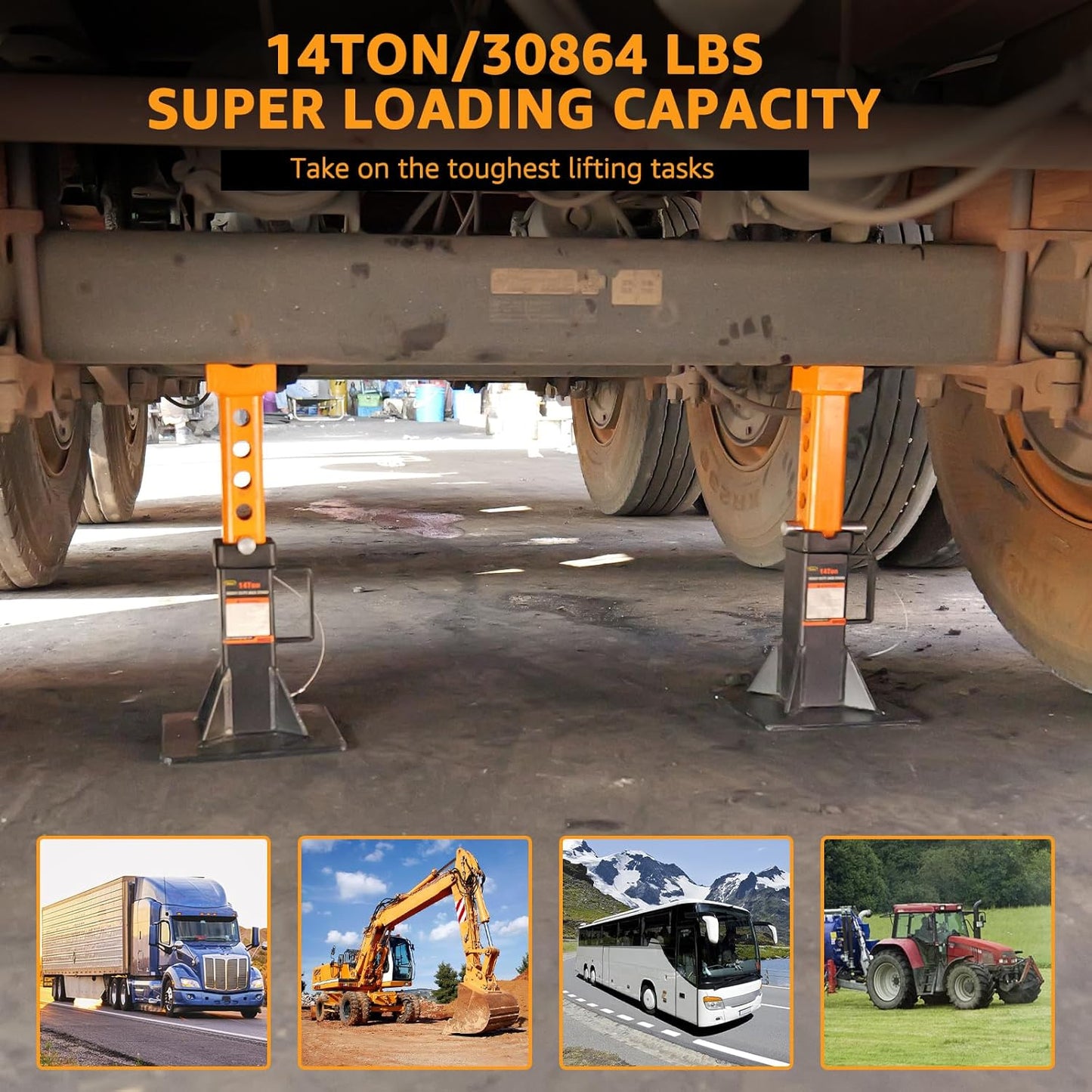 BESTOOL Heavy Duty Jack Stand，Car Jack Stand with Security Locking Pins-14 ton(28000Ibs) Capacity, 2 Pack