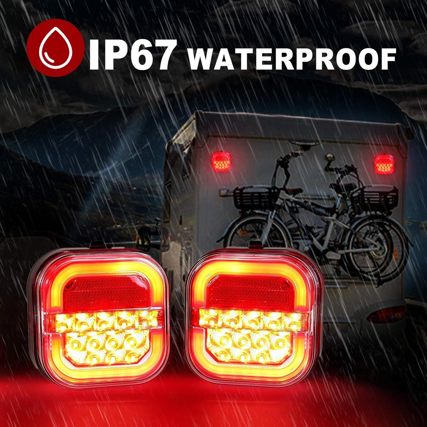 Agrieyes Halo Wireless Trailer Lights, 2 Mounting Options Magnetic Trailer Light for Towing, Portable LED Tow Lights Kit for Trucks, Boat, RV