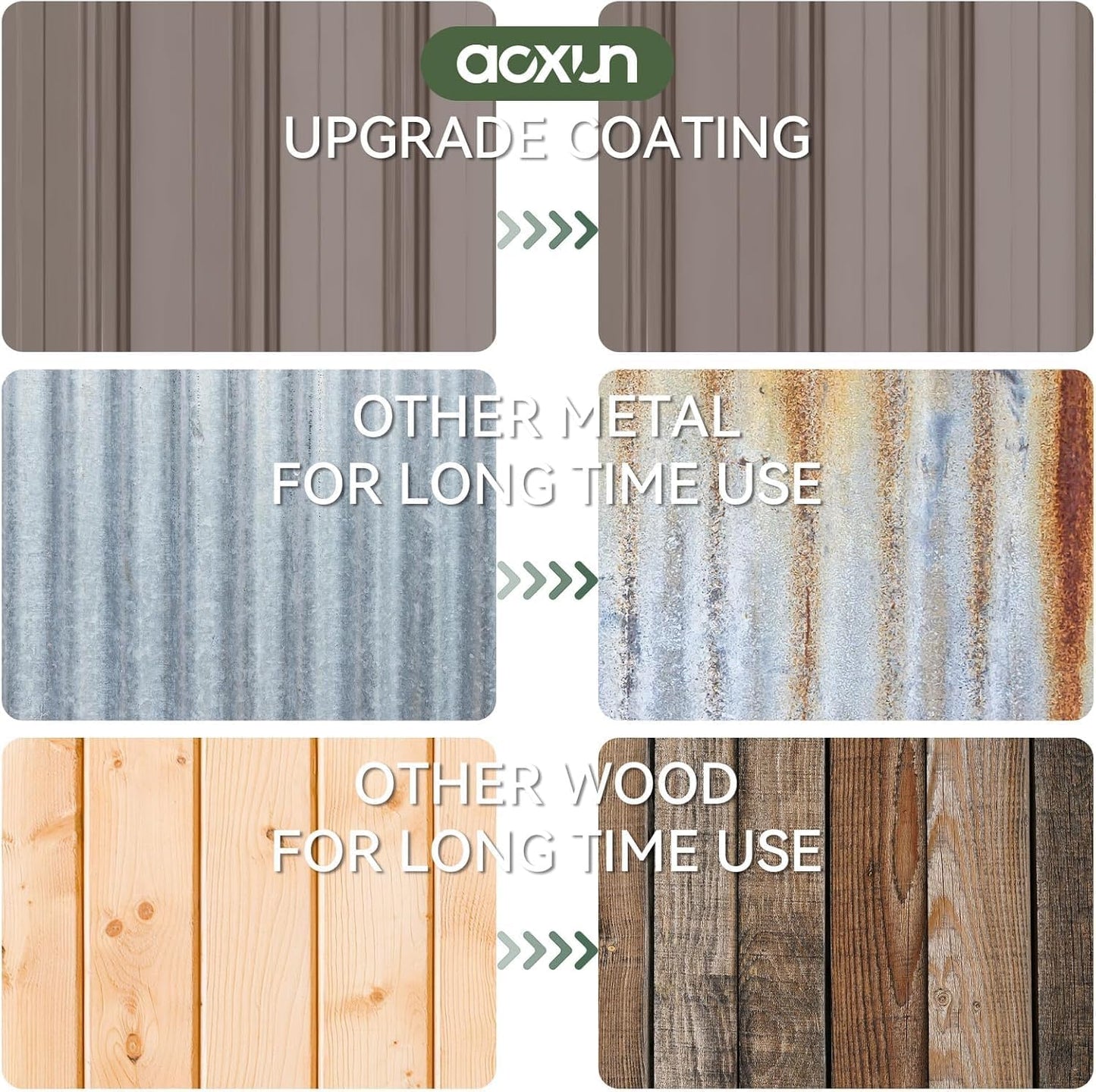 Aoxun 14x12 FT Shed Outdoor Storage Shed with Spacious and Tall Doors, Large Shed Steel Utility Tool Shed Storage House with Door & Lock, Metal Sheds with Sloped Roof for Garden Patio Poolside, Brown