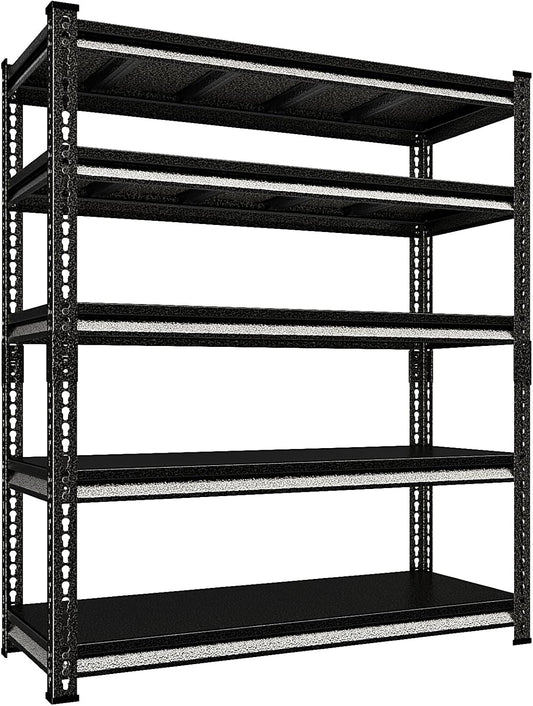 48" W Garage Shelving Heavy Duty，3000LBS Loads Adjustable Garage Storage Shelves, 5-Tier Metal Shelving Units and Storage Racks Heavy Duty, 48”W x 24”D x 78”H，Silver