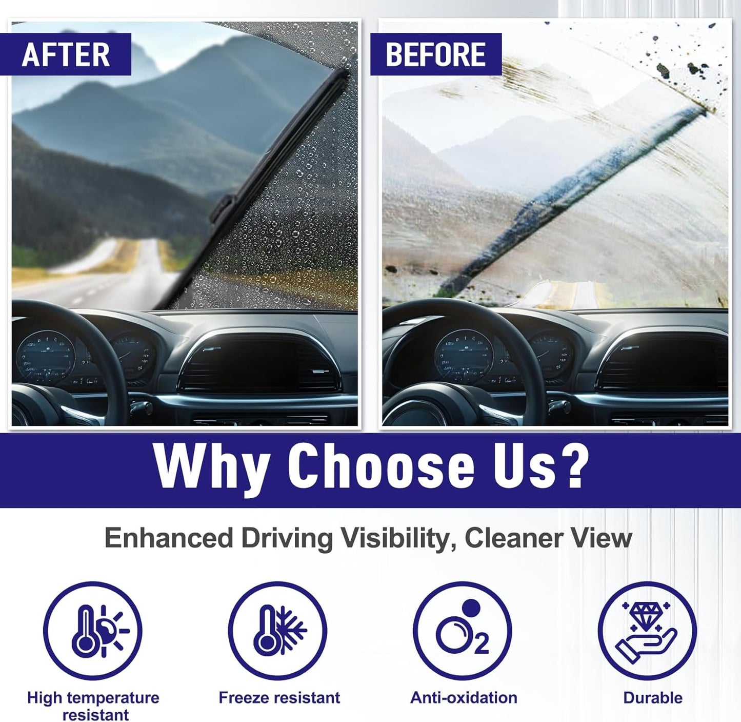 AJK Wiper Blades for Chevrolet Tahoe 2021 2022 2023 2024, 2 Piece All Weather OEM Quality Automotive Replacement Windshield Wiper Blades for My Car