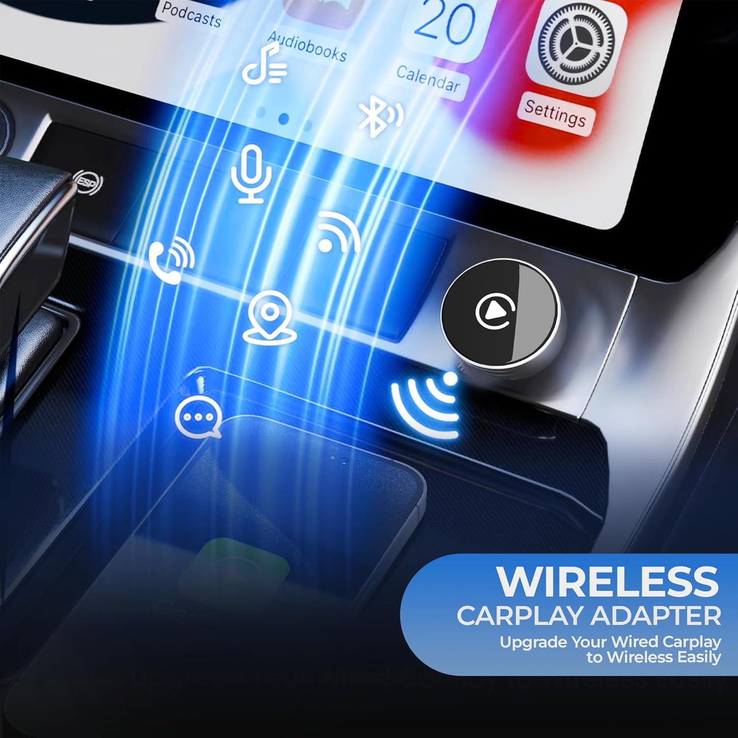 Wireless CarPlay Adapter 2025 Upgrade Wired CarPlay to Wireless, Mini USB Design for Cars with Built-in Wired Apple CarPlay Plug and Play Easy Use Fast Stable Connection Car Play for iPhone