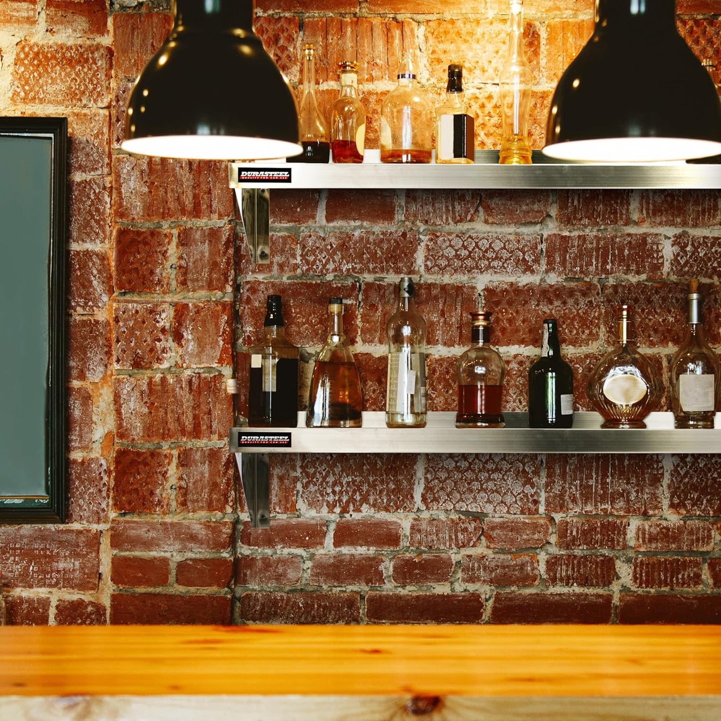 DuraSteel Stainless Steel Wall Mount Shelf 60" Wide x 14" Deep Commercial Grade - NSF Certified - Good for Restaurant, Bar, Home, Kitchen, Laundry, Garage and Utility Room