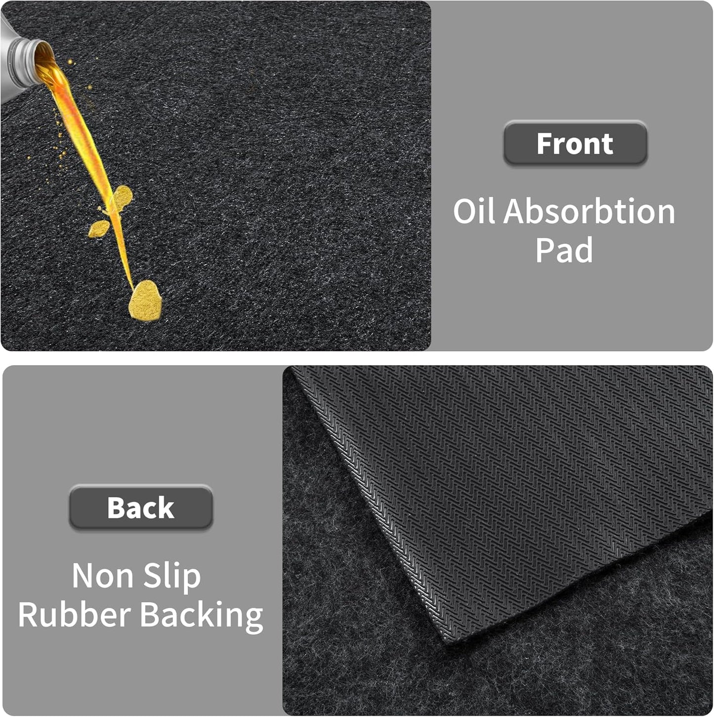 HOMBYS Extra Large Garage Floor Mat for Under Car,Floor Mats for Garage with Rubber Backing,Non Slip Garge Rug,Waterproof Backing Garage Carpet,Motorcycle Absorbent Oil Spill Mat,7'4"x8'4"
