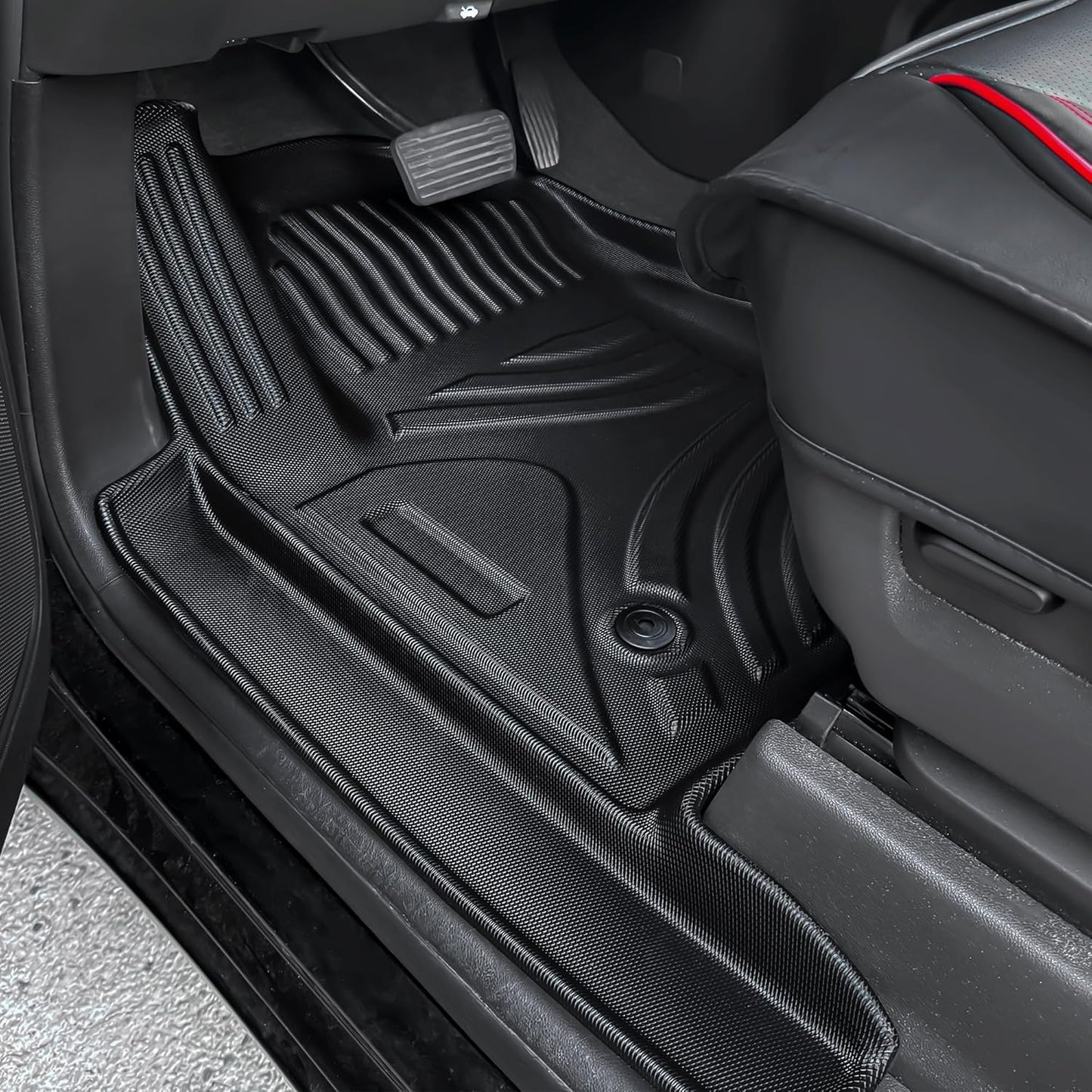 Floor Mats Fit for 2019-2025 Chevy Silverado 1500/GMC Sierra 1500, Car Mats for 2020-2025 Chevrolet Silverado/GMC Sierra 2500HD/3500HD Crew Cab Floor Liners with Factory Carpeted Storage, Black