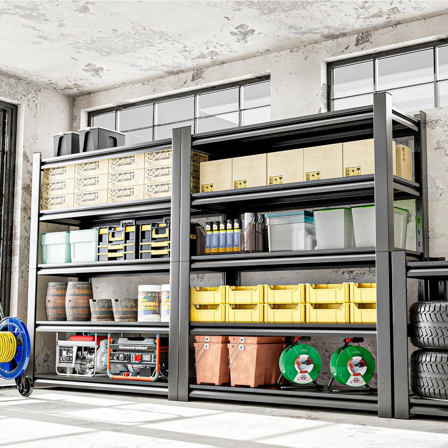 Metal Garage Shelving Unit, 5 Tier Heavy Duty Storage Shelf, Utility, and Industrial Use - Durable Metal Storage Rack Shelving, Garage Storage Shelf Organizer 18" D x40 W x78 H