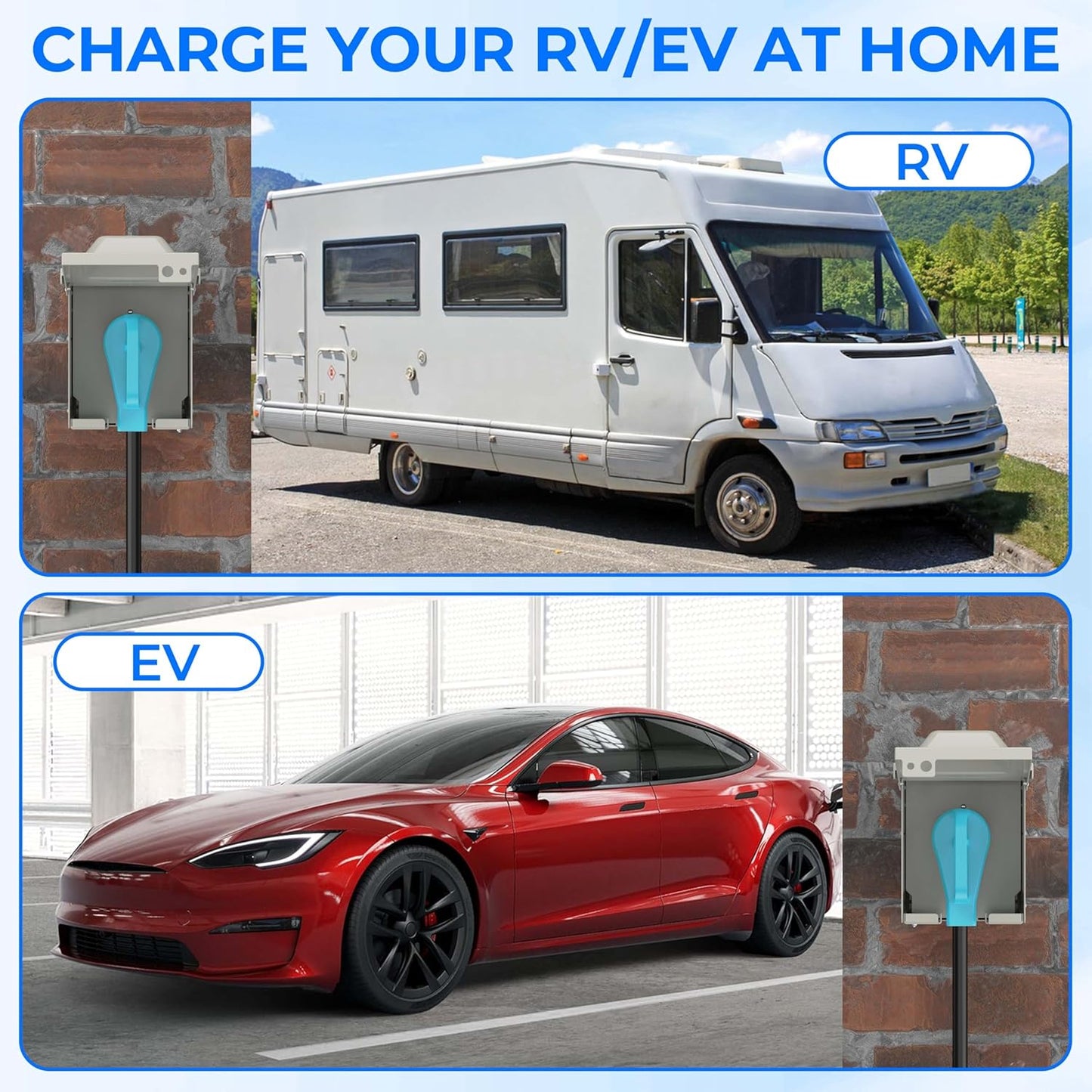 30 Amp RV Power Outlet Box, NEMA TT-30R 125V RV Outdoor Electrical Receptacle Panel, Weatherproof, for RV Camper Travel Trailer Electric Car Generator