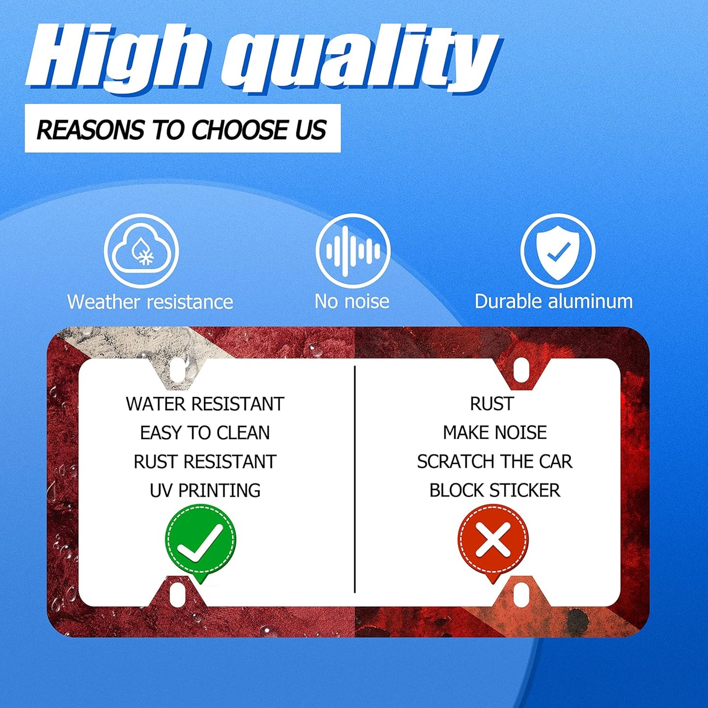 Vintage Dive Down Flag License Plate Diving Flag License Plate Stainless Steel Parts Funny License Plate Decorative with Screws Size 12.3" x 6.3" for Women Men