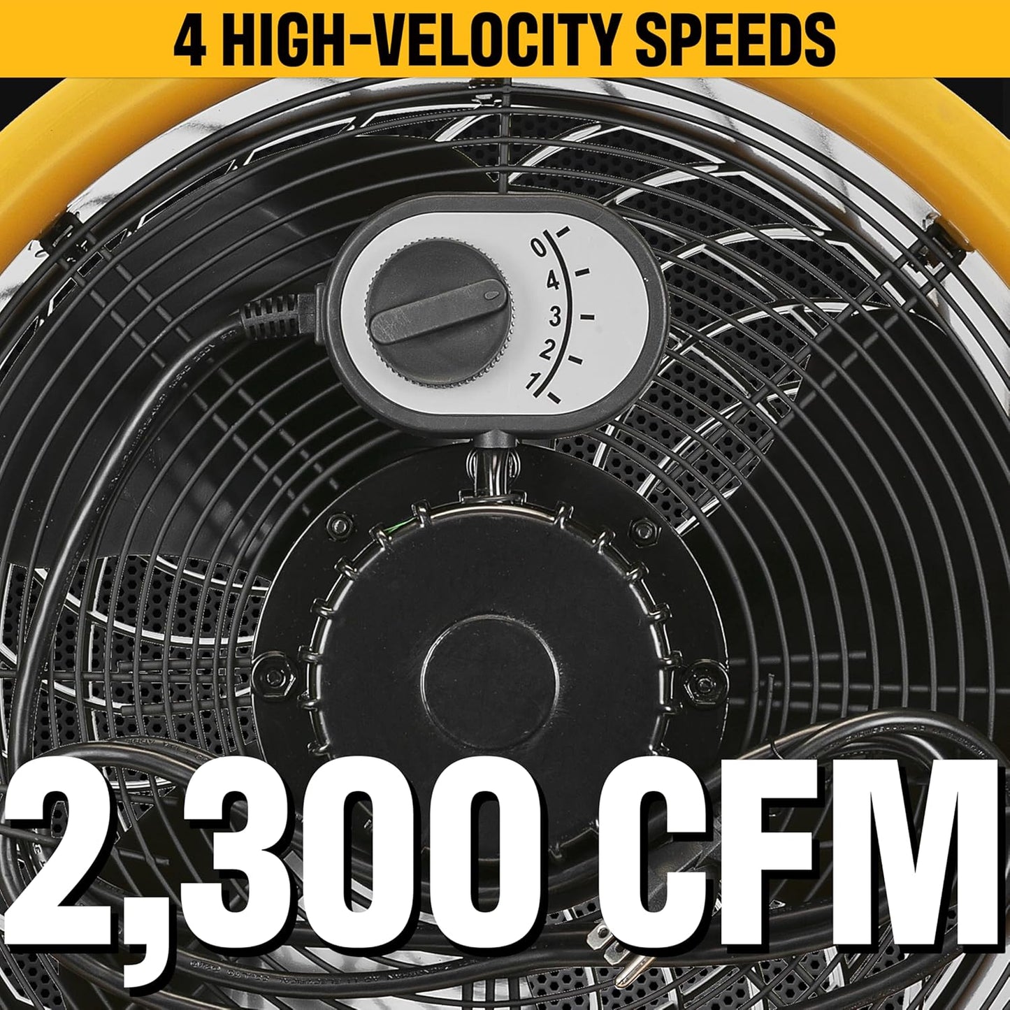 CAT Caterpillar® 14" HVPD-14AC HIGH VELOCITY PEDESTAL DRUM FAN, YELLOW