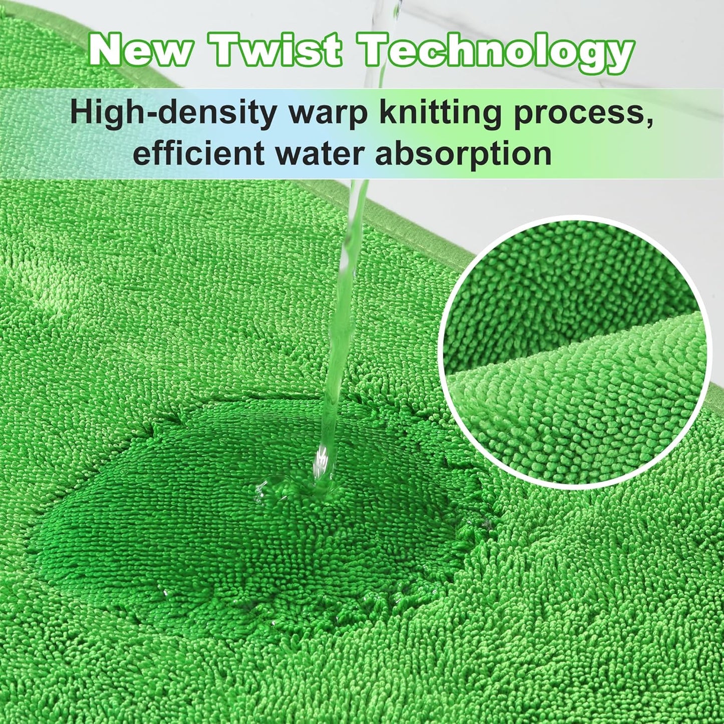 JOYMOOP Microfiber Towels for Cars, 2 Pack 63" x 29.5" Car Drying Towel, Green Reusable Car Towel, Quick Drying Car Microfiber Cleaning Cloth for RVs, SUVs, Trucks