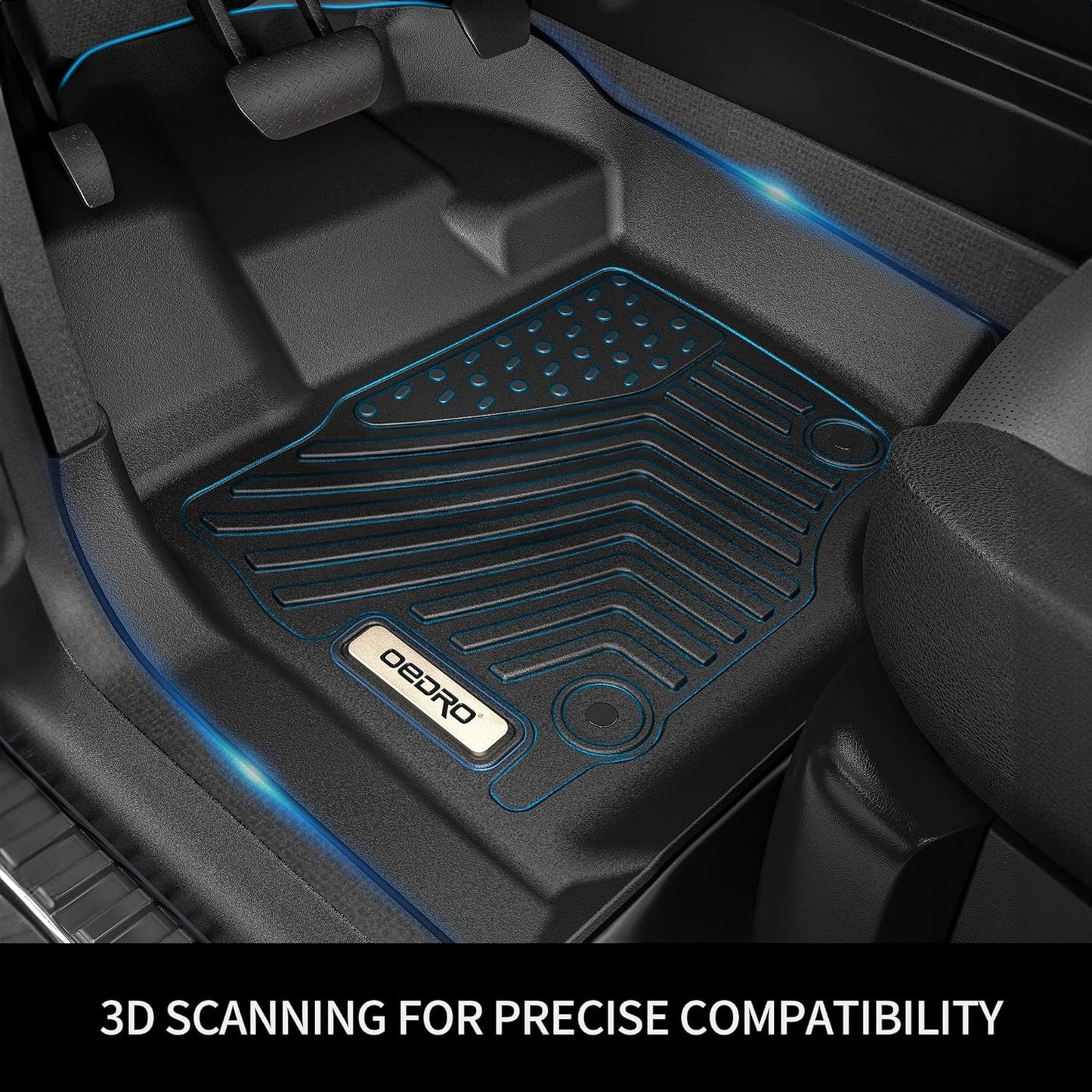 OEDRO Floor Mats Fit for 2010-2017 Chevrolet Equinox/2010-2017 GMC Terrain, All-Weather Car Floor mats TPE Custom Fit Front & 2nd Seat 2 Row Liner Set, Black