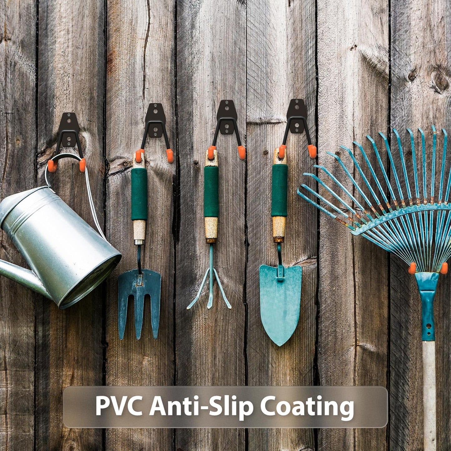 8 Pack 4.5x2.75 Inch Utility Steel Wall Mount Heavy Duty Garage Hooks with Anti-Slip Coating,Storage More Yard,Garden and Power Tools and for Hanging Hose,Ladder and Bike