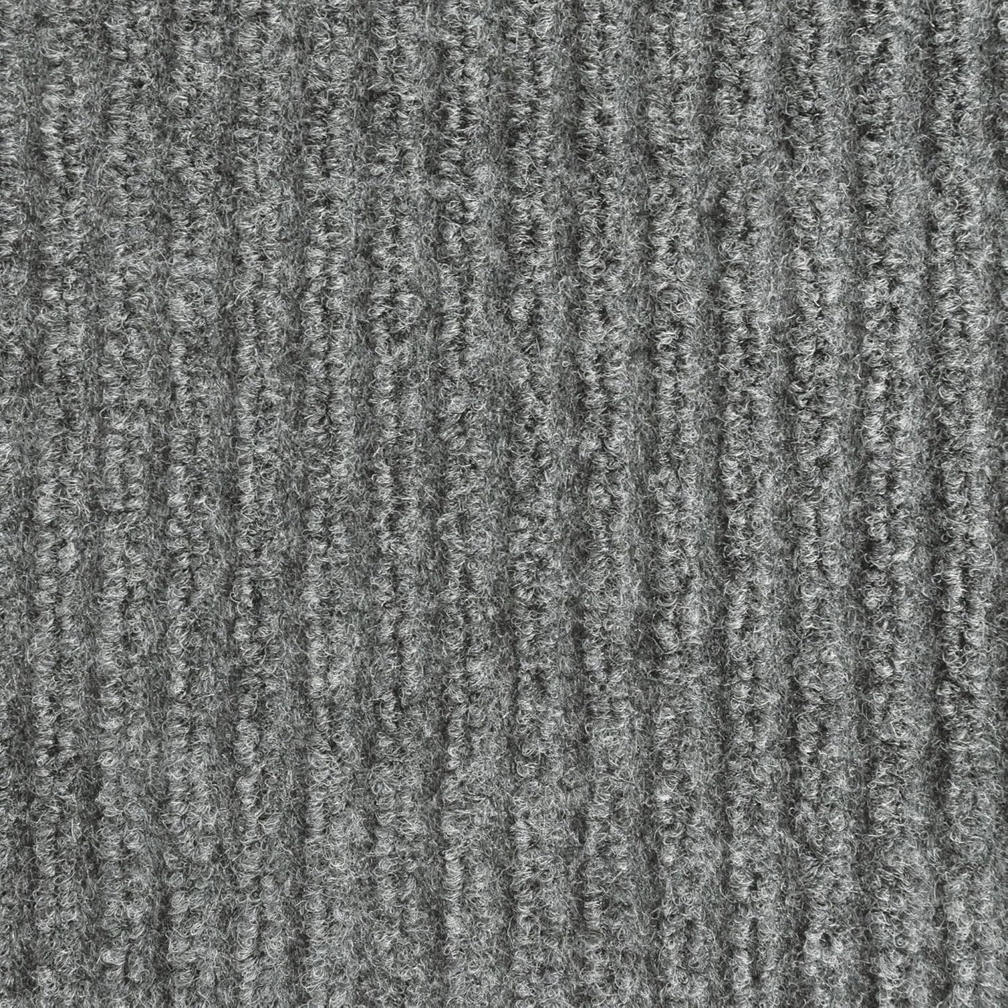 iCustomRug Spartan Weather Warrior Indoor/Outdoor Utility Ribbed Carpet Runner with Non-Slip Thermoplastic Rubber Backing, 3ft X 10ft in Grey