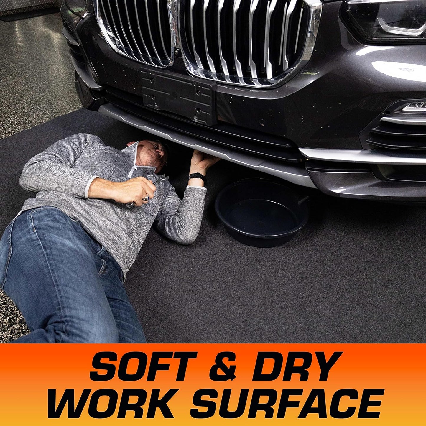 Armor All Premium Oil Spill Mat, Garage Floor Maintenance Mat (30" x 59") (6-Pack), Absorbent Oil Pad, Reusable, Washable, Durable, Waterproof Backing Contains Liquids, Protects Surface (USA Made)