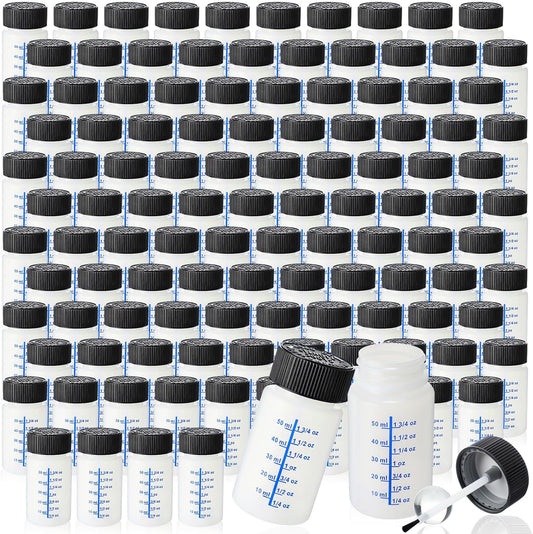 Mumufy 60 Pcs Touch up Paint Bottles with Brush and Lid Empty Touch up Bottle with Mixing Balls 2 oz Fluid Capacity Leftover Paint Container for Car Scratches Repair (Black,Blue)