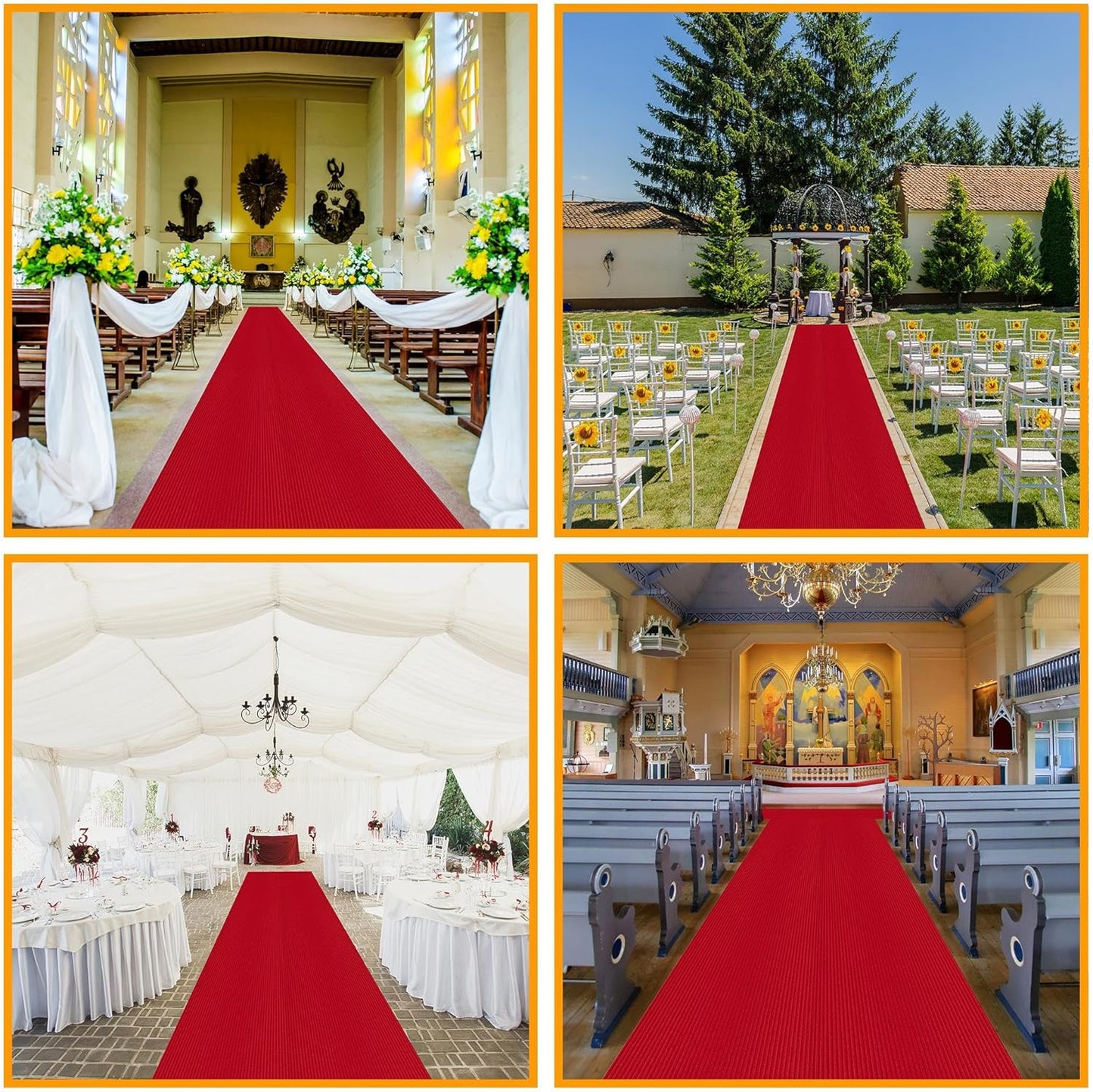 Ottomanson 2'7" x 16' Hallway Runner with Scraper Pile Extra Durable Non-Slip Rug Mat for Indoor & Outdoor Use - Ideal for Kitchen, Entryway, Patio & Garage - High-Traffic Carpet, Red