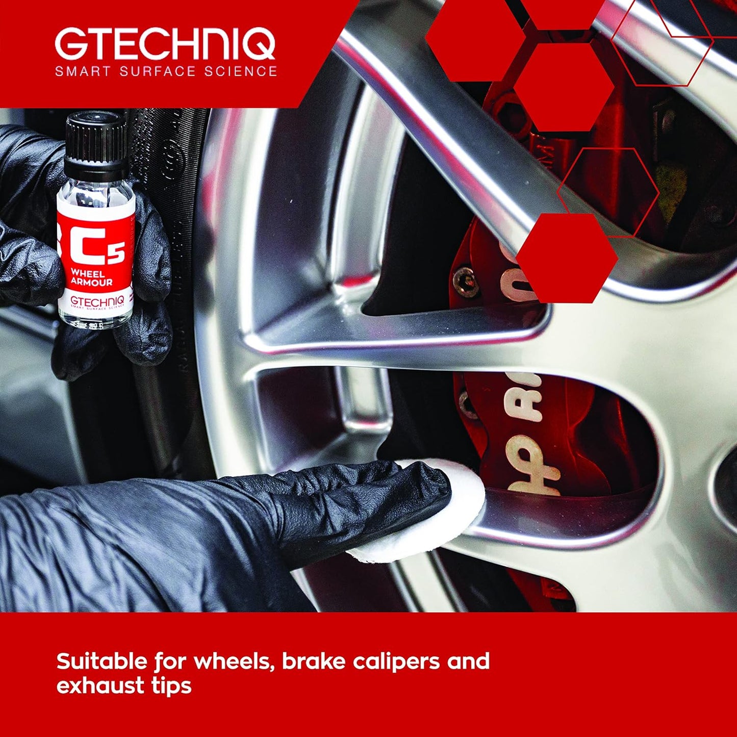 Gtechniq C5 Wheel Armor Wheel Cleaner, Rims Cleaner Protects Alloy Rims, Brake Dust Remover Wheel Cleaner Repels Brake Dirt for up to 12 Months - 1 fl oz (30ml), Sufficient for 4 x 21 Outer Rims