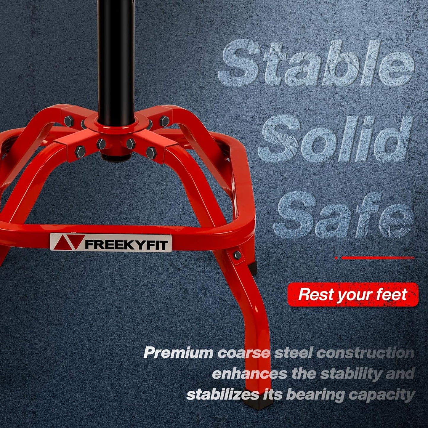 Garage Stool, Adjustable Height Swivel Work Mechanic Shop Stool with Backrest, Pneumatic Shop Chair for Home, Workshop, 300 LBS Capacity, 360° Rotation, Heavy Duty, Red