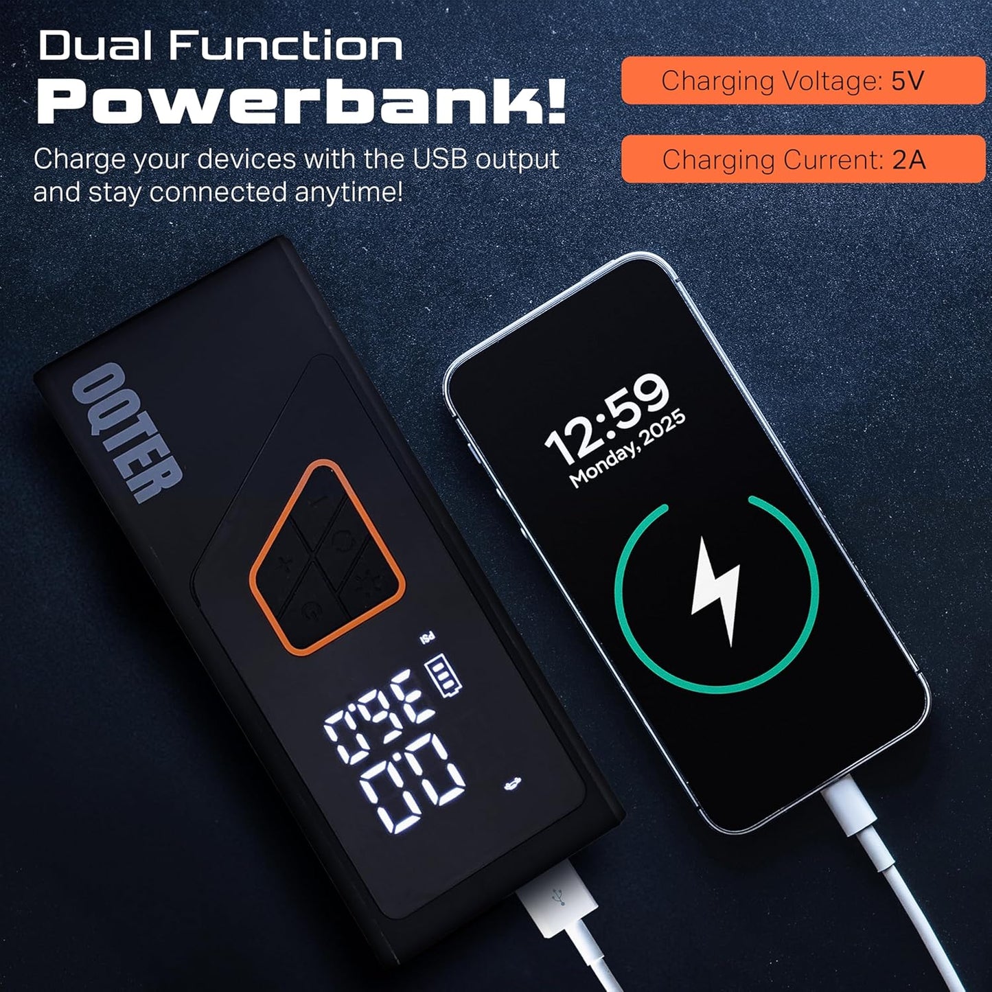 Tire Inflator Portable Air Compressor, 150PSI Portable Tire Inflator For Car, Air Pump for Car Tires with Tire Pressure Gauge Tools, 6000mAh Smart Pump Tire Inflator for Car, Motorcycle & Bike Pump