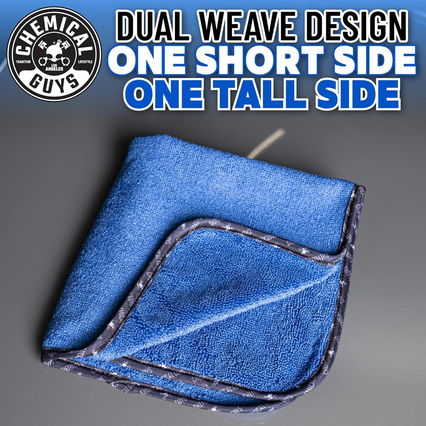 Chemical Guys MIC110012 Professional Grade Premium Microfiber Towels, Blue (16 Inch x 16 Inch) (Pack of 12) - Safe for Car Wash, Home Cleaning & Pet Drying Cloths