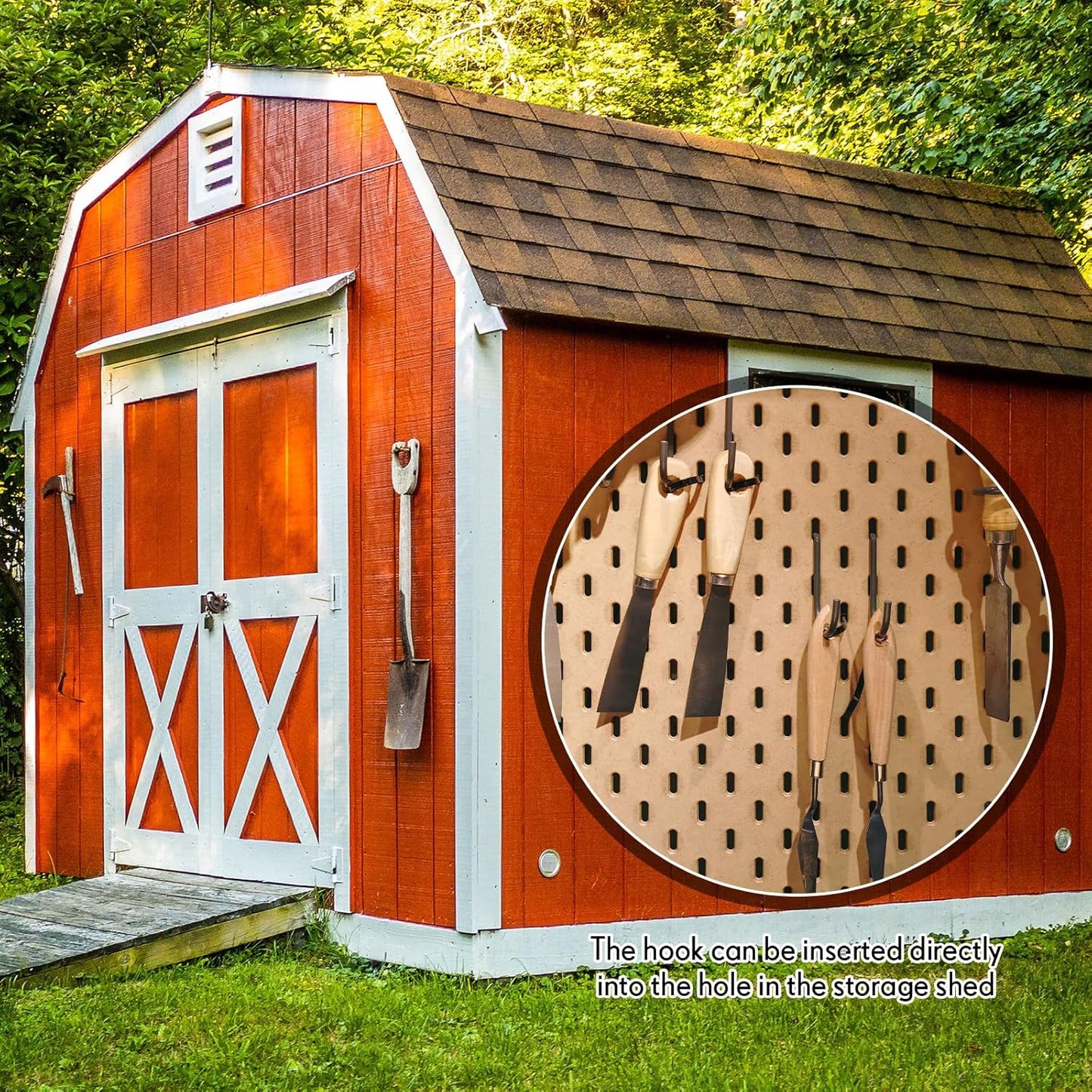 Blulu 10 Pcs 2'' Long Shed Hooks Shed Accessories for Hanging Heavy Duty Individual Utility Hooks Universal Wall Mounted J Utility Hangers for Tools Shovels Rakes Storage (Silver)