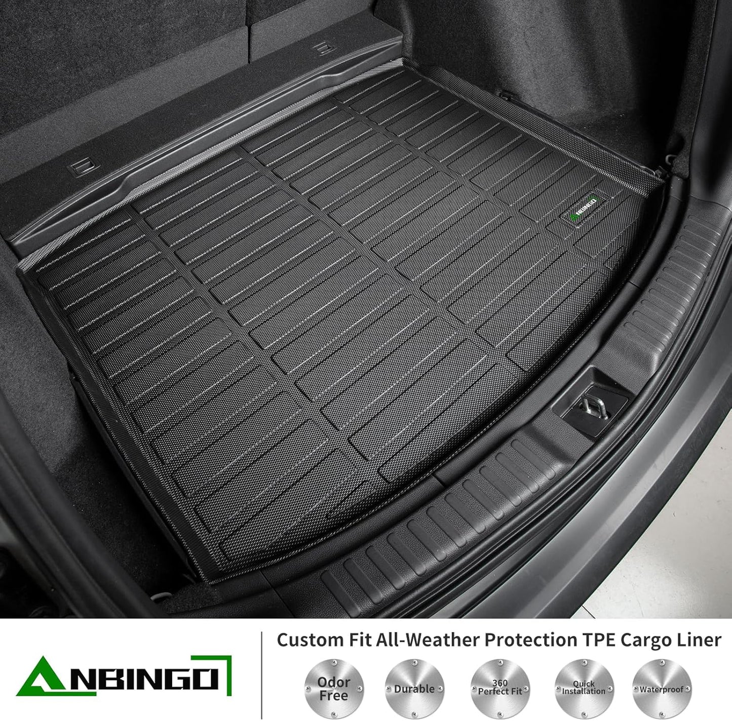 ANBINGO®Floor Mats Fit for Hyundai Santa Fe Sport 2013-2018 (Only 5 Seater) All Weather Car Mats Rug for Hyundai Santa Fe Sport TPE Rug Mat for Santa Fe Sport Rubber Trunk Liner for Santa Fe Sport