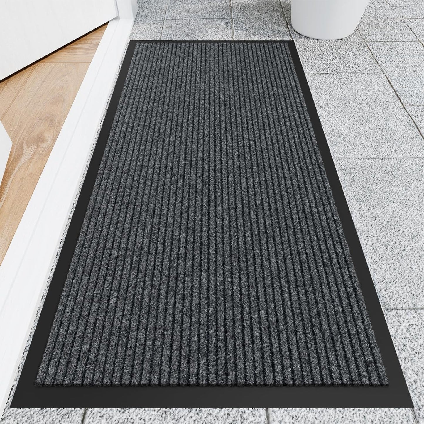 Front Door Mat, 2' x 4' Heavy Duty Indoor Outdoor Door Mat for Entryway, Commercial Door Mats Entrance, Low Profile Welcome Mats Non-Slip, Durable Rubber Backing Entry Mat for Patio, Home