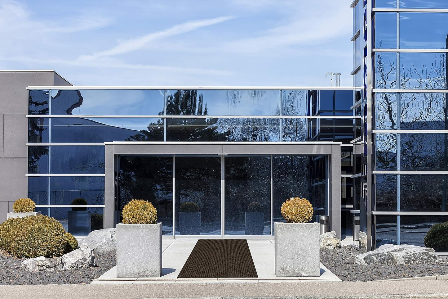 KOECKRITZ Heavy Duty Durable All Weather Indoor/Outdoor Non Slip Entrance Mat Rugs and Runners for Office Business Building Home Garage Front Door - 2' x 12' Brick