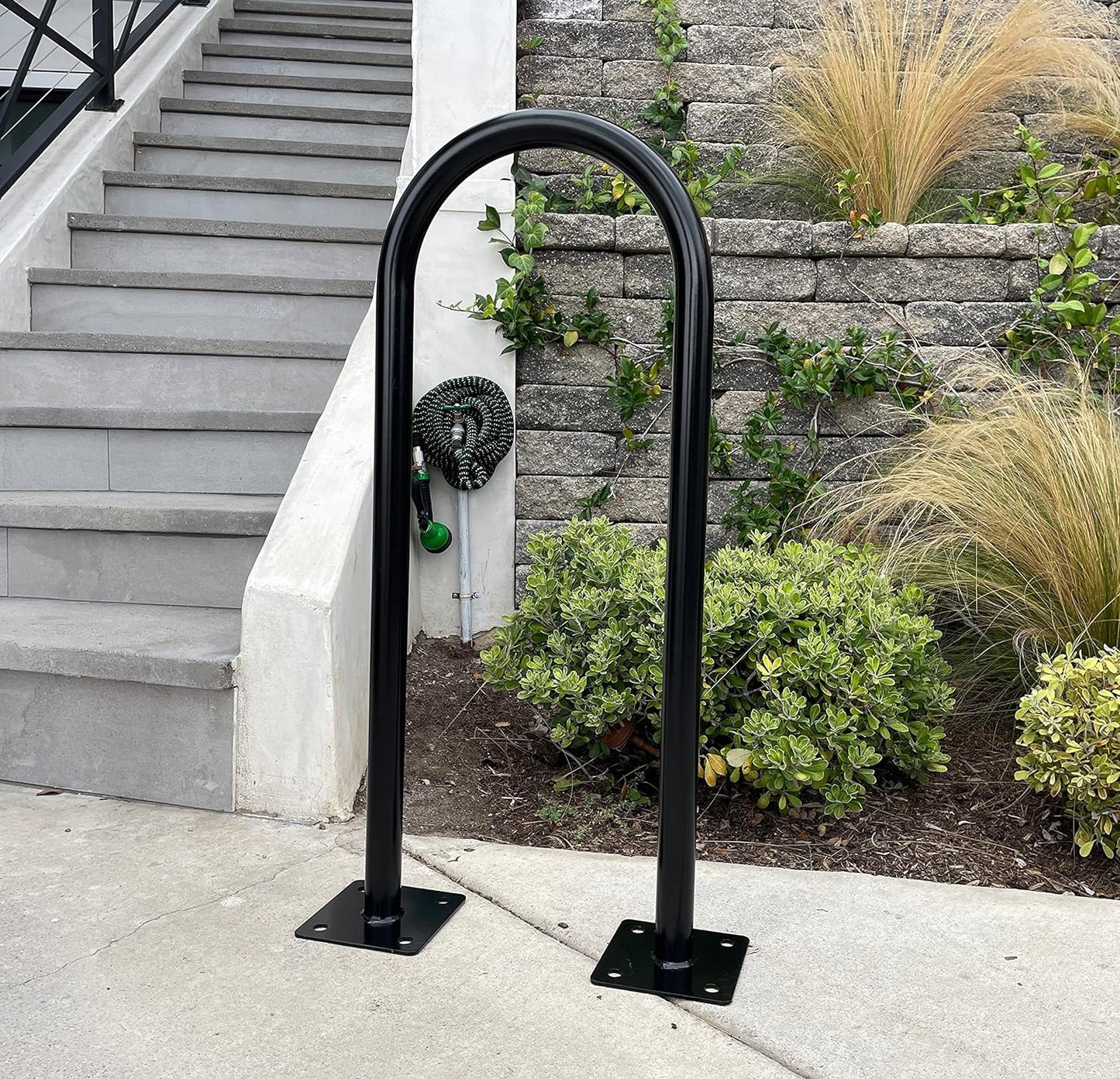 Sandbaggy In Ground Bike Rack | U Shaped, Commercial, Outdoor, 1 Loop, Galvanized Steel | Black, 14.5" x 34" (5)
