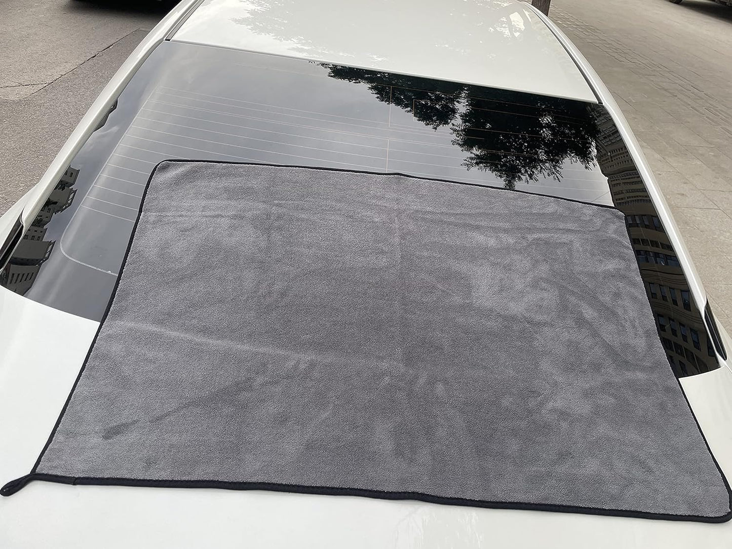 Large Microfiber Drying Towel for Car, Great Thick Soft Plush Towels, 36 x 24inches 800GSM Thickness, Quality, Washable, Absorbency No Scratch Lint Free Drying Towel (36 x 24inches,Grey-Green,1pack)